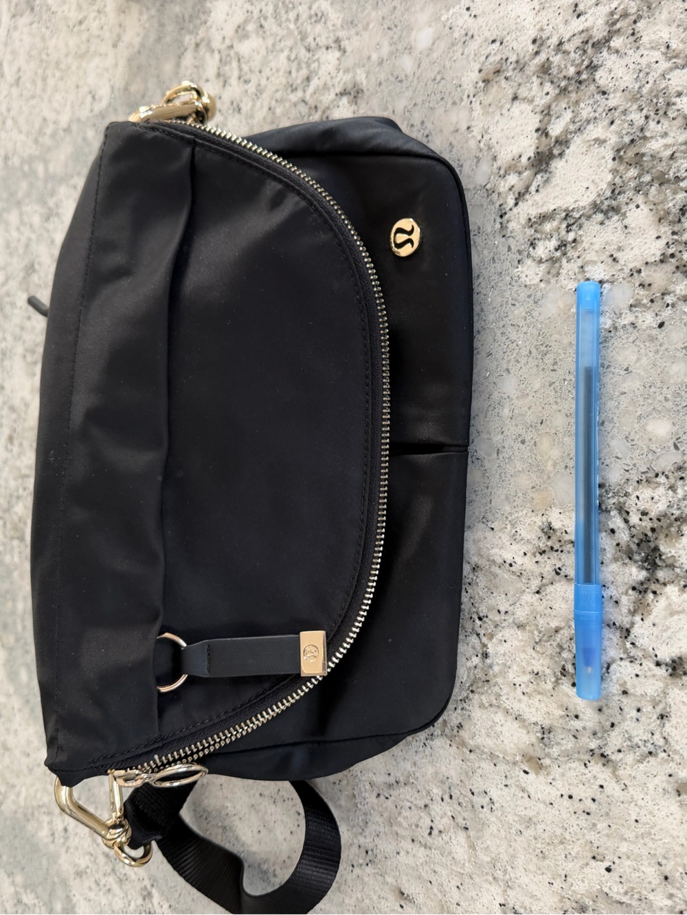 lululemon athletica Black Crossbody with Gold Accents